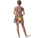 Sticker Bomb, Art, Cartoon, Dope Kids  Short Sleeve Pinafore Style Dress View2