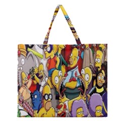 The Simpsons, Cartoon, Crazy, Dope Zipper Large Tote Bag by nateshop