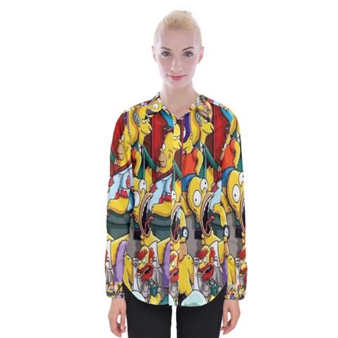 The Simpsons, Cartoon, Crazy, Dope Womens Long Sleeve Shirt by nateshop