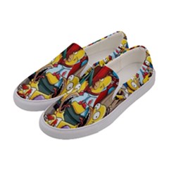 The Simpsons, Cartoon, Crazy, Dope Women s Canvas Slip Ons by nateshop