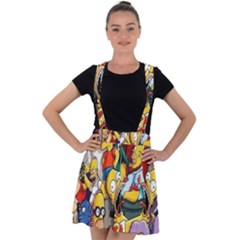 The Simpsons, Cartoon, Crazy, Dope Velvet Suspender Skater Skirt by nateshop