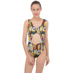 The Simpsons, Cartoon, Crazy, Dope Center Cut Out Swimsuit by nateshop