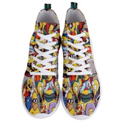 The Simpsons, Cartoon, Crazy, Dope Men s Lightweight High Top Sneakers by nateshop