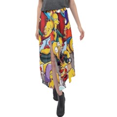 The Simpsons, Cartoon, Crazy, Dope Velour Split Maxi Skirt by nateshop