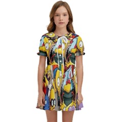 The Simpsons, Cartoon, Crazy, Dope Kids  Sweet Collar Dress by nateshop