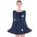 Universe Color Doodle , Art Long Sleeve Velvet Skater Dress View1