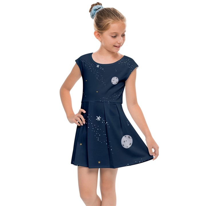 Universe Color Doodle , Art Kids  Cap Sleeve Dress