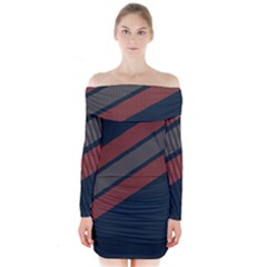 Abstract, Cool, Dark New, Pattern, Race Long Sleeve Off Shoulder Dress by nateshop