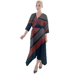 Abstract, Cool, Dark New, Pattern, Race Quarter Sleeve Wrap Front Maxi Dress by nateshop