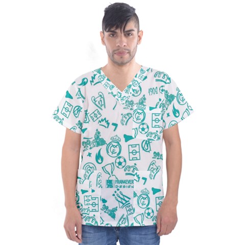 Background, Pattern, Sport Men s V-neck Scrub Top by nateshop