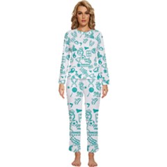 Background, Pattern, Sport Womens  Long Sleeve Lightweight Pajamas Set by nateshop