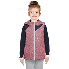 Abstract, Edge Style, Pink, Purple, Kids  Hooded Puffer Vest by nateshop