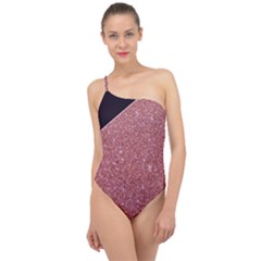 Abstract, Edge Style, Pink, Purple, Classic One Shoulder Swimsuit by nateshop