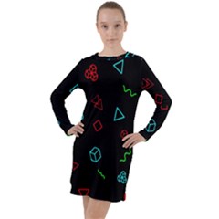 Black, Dark, Galaxy Long Sleeve Hoodie Dress