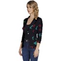 Black, Dark, Galaxy Women s One-Button 3/4 Sleeve Short Jacket View2