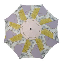 Geometric , Geometric, Gold, Marble, Pattern, Pink, Purple, Golf Umbrellas by nateshop