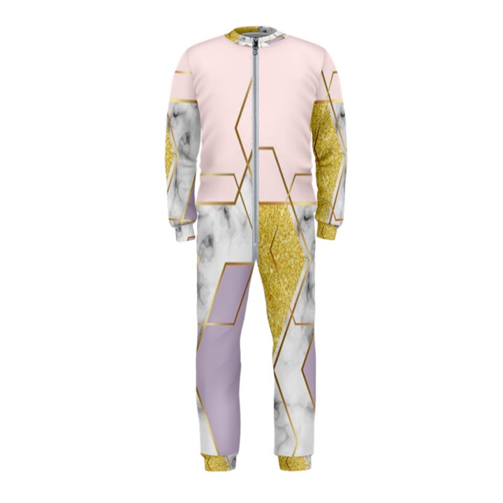 Geometric , Geometric, Gold, Marble, Pattern, Pink, Purple, OnePiece Jumpsuit (Kids)