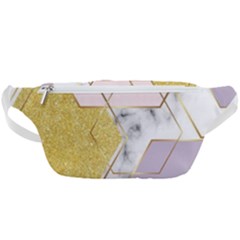 Geometric , Geometric, Gold, Marble, Pattern, Pink, Purple, Waist Bag  by nateshop