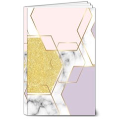 Geometric , Geometric, Gold, Marble, Pattern, Pink, Purple, 8  X 10  Softcover Notebook by nateshop