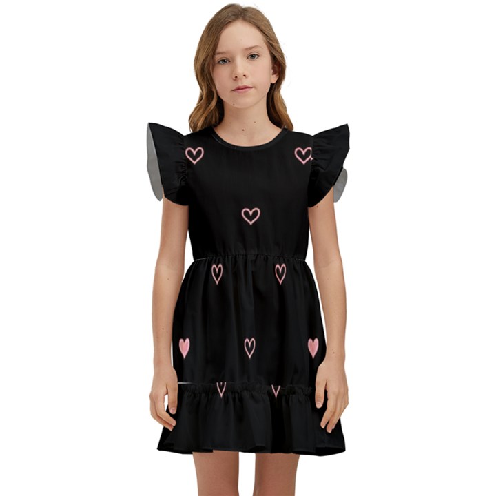 Heart, Background Kids  Winged Sleeve Dress