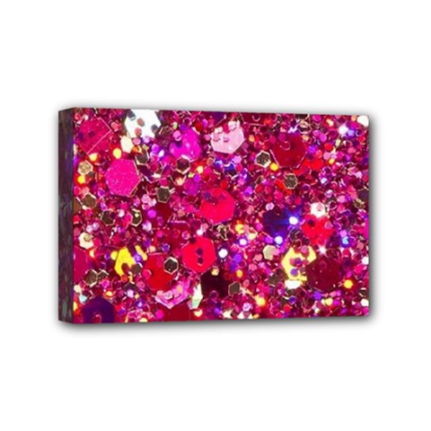 Pink Glitter, Cute, Girly, Glitter, Pink, Purple, Sparkle Mini Canvas 6  X 4  (stretched) by nateshop