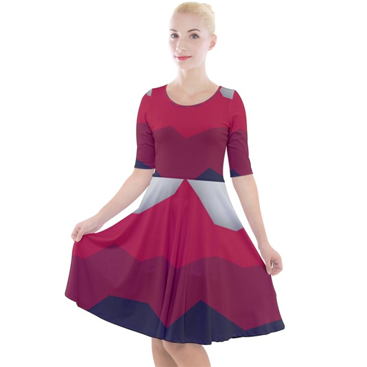 Minimalistic Colours, Minimal Colours, Pattern, Stoche Quarter Sleeve A-Line Dress