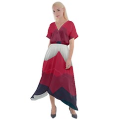 Minimalistic Colours, Minimal Colours, Pattern, Stoche Cross Front Sharkbite Hem Maxi Dress by nateshop