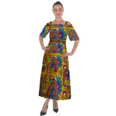 Pattern, Abstract Pattern, Colorful, Shoulder Straps Boho Maxi Dress 