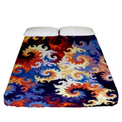 Spirals, Colorful, Pattern, Patterns, Twisted Fitted Sheet (california King Size) by nateshop