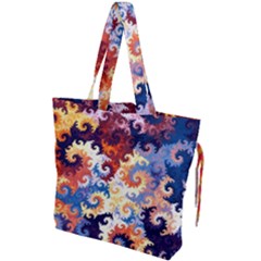 Spirals, Colorful, Pattern, Patterns, Twisted Drawstring Tote Bag by nateshop