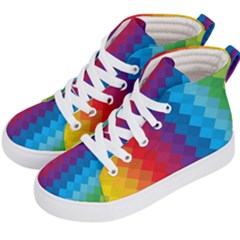 Rainbow Beautiful Seamless Pattern Kids  Hi-top Skate Sneakers by Cemarart