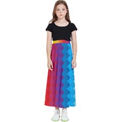 Rainbow Beautiful Seamless Pattern Kids  Flared Maxi Skirt