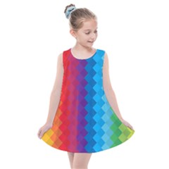 Rainbow Beautiful Seamless Pattern Kids  Summer Dress