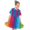 Rainbow Beautiful Seamless Pattern Kids  Short Sleeve Shirt Dress View1