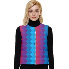 Rainbow Beautiful Seamless Pattern Women s Button Up Puffer Vest