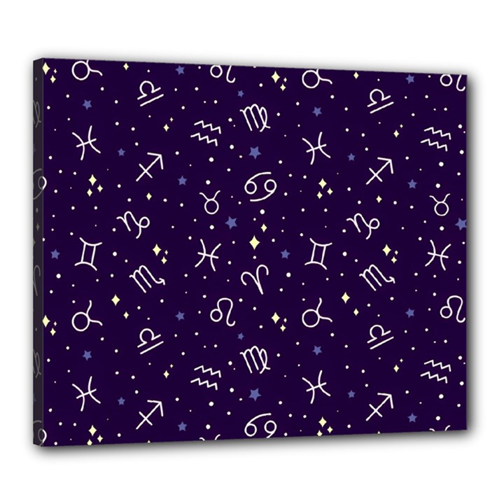 Zodiac Symbols Sign And Stars Pattern Seamless Pattern Canvas 24  x 20  (Stretched)