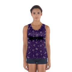 Zodiac Symbols Sign And Stars Pattern Seamless Pattern Sport Tank Top  by Cemarart