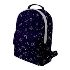 Zodiac Symbols Sign And Stars Pattern Seamless Pattern Flap Pocket Backpack (large) by Cemarart