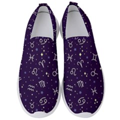 Zodiac Symbols Sign And Stars Pattern Seamless Pattern Men s Slip On Sneakers by Cemarart