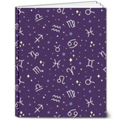 Zodiac Symbols Sign And Stars Pattern Seamless Pattern 8  X 10  Hardcover Notebook by Cemarart