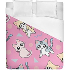 Cute Animal Little Cat Seamless Pattern Duvet Cover (california King Size) by Cemarart