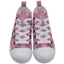 Cute Animal Little Cat Seamless Pattern Kids  Mid-Top Canvas Sneakers View1