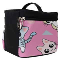 Cute Animal Little Cat Seamless Pattern Make Up Travel Bag (small) by Cemarart