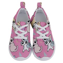 Cute Animal Little Cat Seamless Pattern Running Shoes by Cemarart