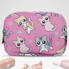 Cute Animal Little Cat Seamless Pattern Make Up Pouch (small) by Cemarart