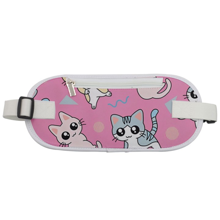 Cute Animal Little Cat Seamless Pattern Rounded Waist Pouch