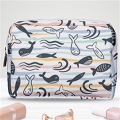 Seamless Vector Pattern With Little Cute Fish Cartoon Make Up Pouch (medium) by Cemarart