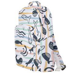 Seamless Vector Pattern With Little Cute Fish Cartoon Double Compartment Backpack by Cemarart