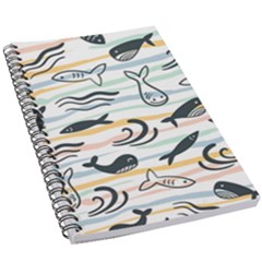 Seamless Vector Pattern With Little Cute Fish Cartoon 5 5  X 8 5  Notebook by Cemarart