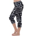 Dark Seamless Pattern With Houses Doodle House Monochrome Lightweight Velour Capri Yoga Leggings View2